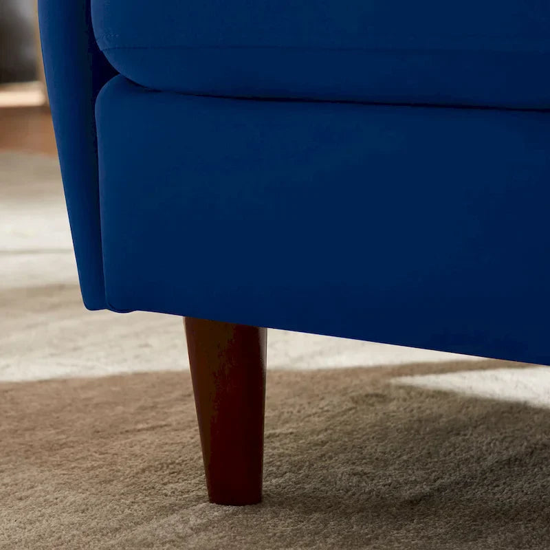 Ensemble de 2 fauteuils d’appoint de 28.34W, fauteuils tonneaux en velours avec pieds en bois massif