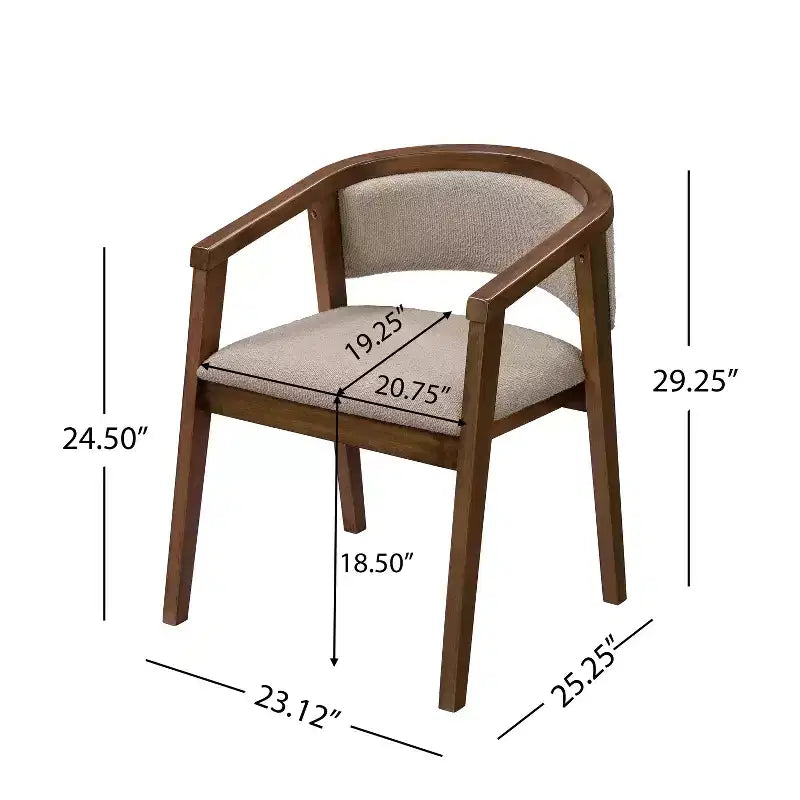 Christopher Knight Home Simon Essgruppe aus Gummibaumholz im Mid-Century-Modern-Stil, 5-teilig, mit Stühlen mit Bouclé-Polsterung