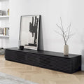 Minimalistische tv-kast met lades, mediameubel van massief hout met kasten, neerklapbare deur, walnootfineer, volledig gemonteerd