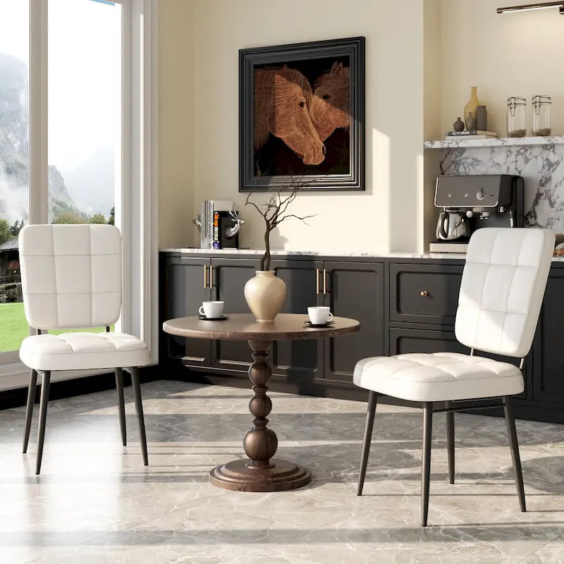 Moderne eetkamerstoelen, set van 2/4/6/8, gestoffeerde keukenstoelen met dikke zitting voor de eetkamer