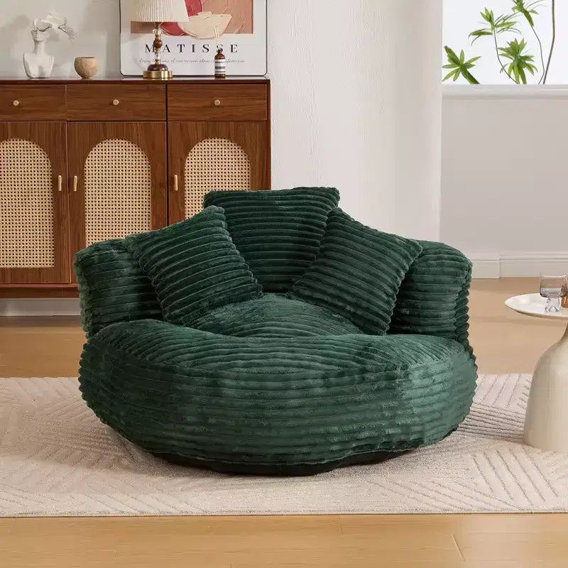 Sitzsacksofa für Erwachsene und Kinder, übergroßer Cord-Sitzsack mit 3 Kissen und Armlehnen für Wohnzimmer und Schlafzimmer