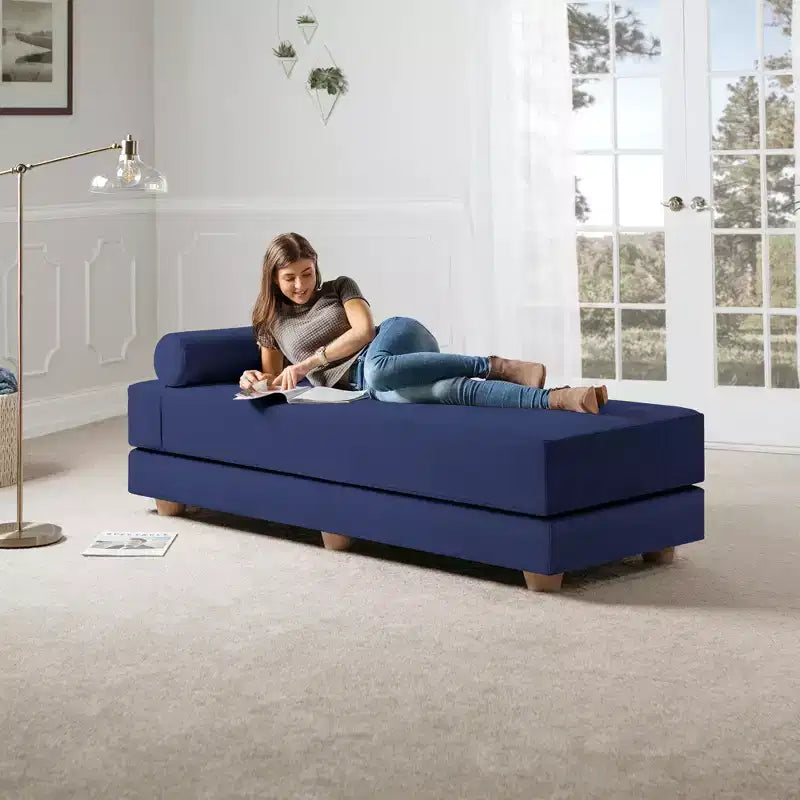 Ligbed / uitklapbaar queensize logeerbed - microfluweel