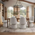 Set van 6 moderne draaibare eetkamerstoelen zonder armleuningen, 360°, met onderstel op voet, elegante accentstoelen voor keuken, eetkamer of kantoor - Panipeachy