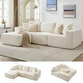 108 Modernes Sofa, 3-Sitzer-Polstersofa in L-Form mit Kissen, Sofa mit tiefer Sitzfläche, keine Montage erforderlich