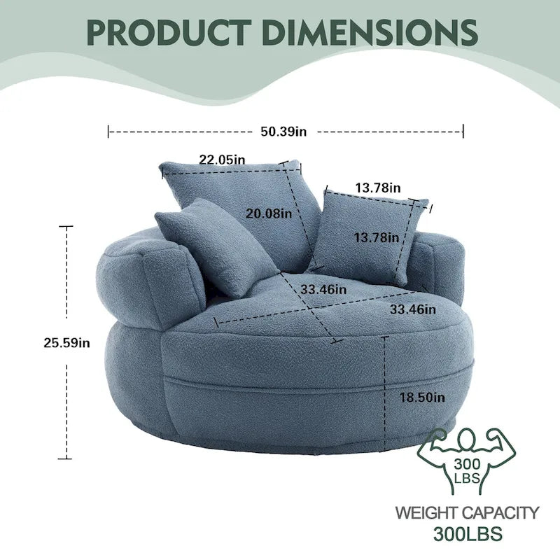Ronde luie fauteuil ?C wit/blauw/grijs/geel/oranje rozeroze/marineblauw/groen, zitplaats voor één of twee personen