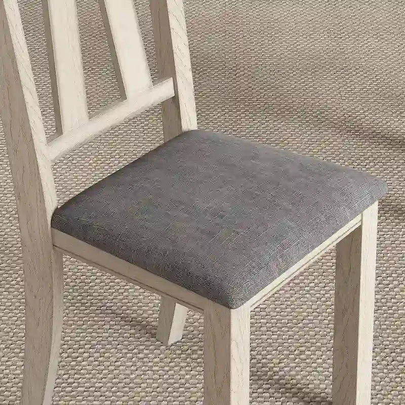 VECELO eettafelstoelen van massief hout met linnen bekleding, set van 2/4/6