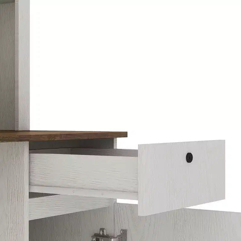 Moderne computerbureau van 51.18IN met opzetkast en boekenplank, bureau met veel opbergruimte, schrijftafel voor studeerkamer en leesruimte