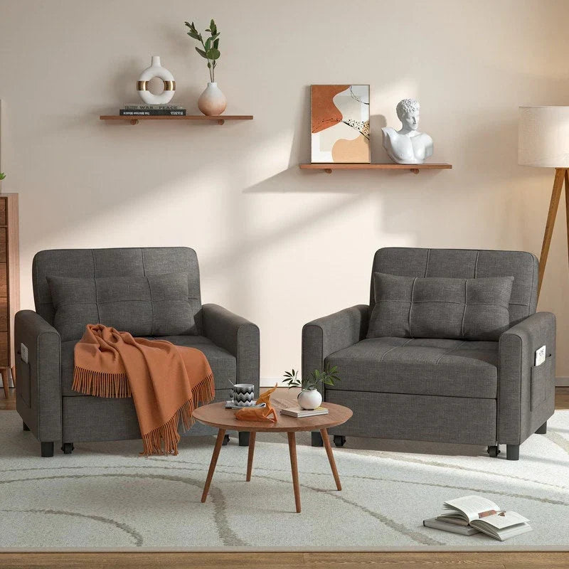 3-in-1-Schlafsofa mit verstellbarer Liegefläche, ausziehbares Sesselsofa, umwandelbares Klappbett fürs Wohnzimmer