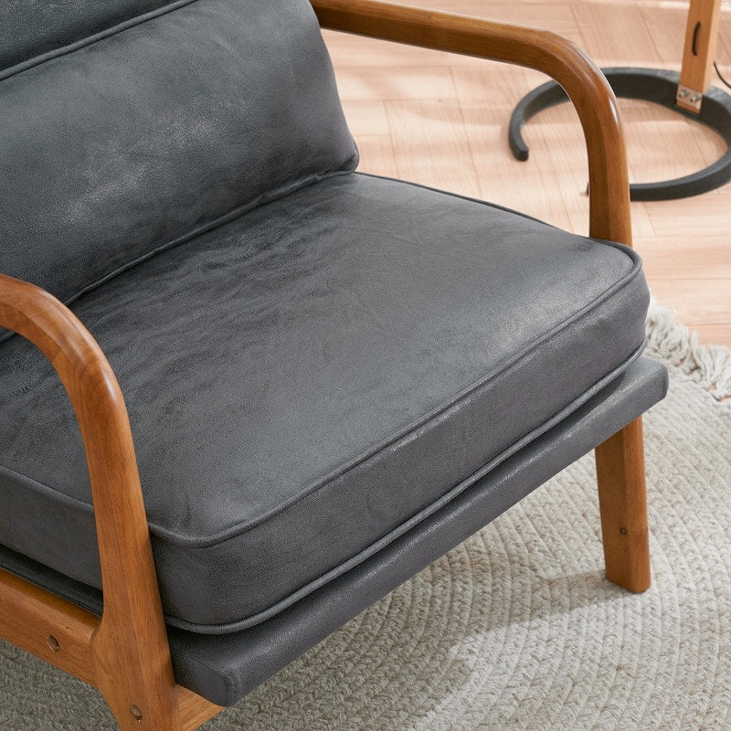 Gestoffeerde accentstoel in midcenturymoderne stijl