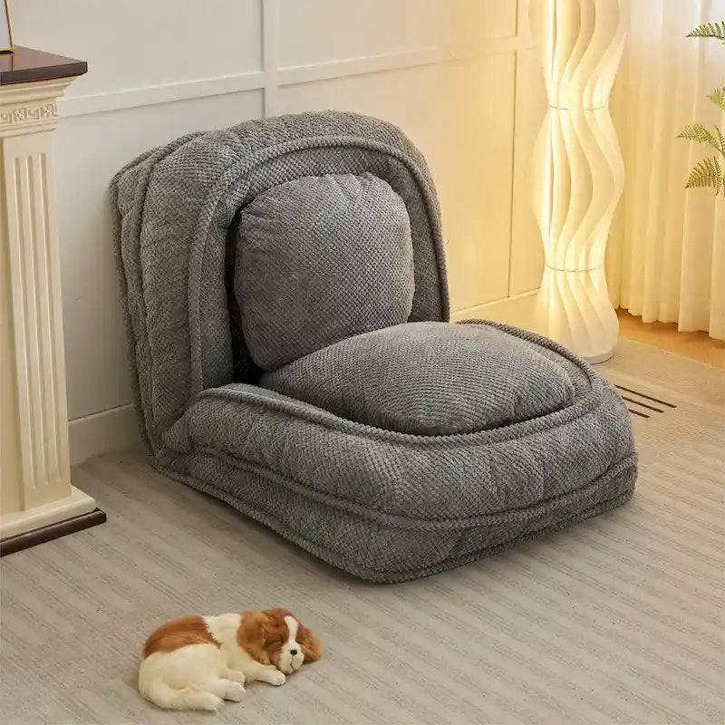 Faules Sofa, 5 verstellbare Positionen, zum Sitzen, Schlafen und Zusammenklappen, passend für Schlafzimmer und Wohnzimmer