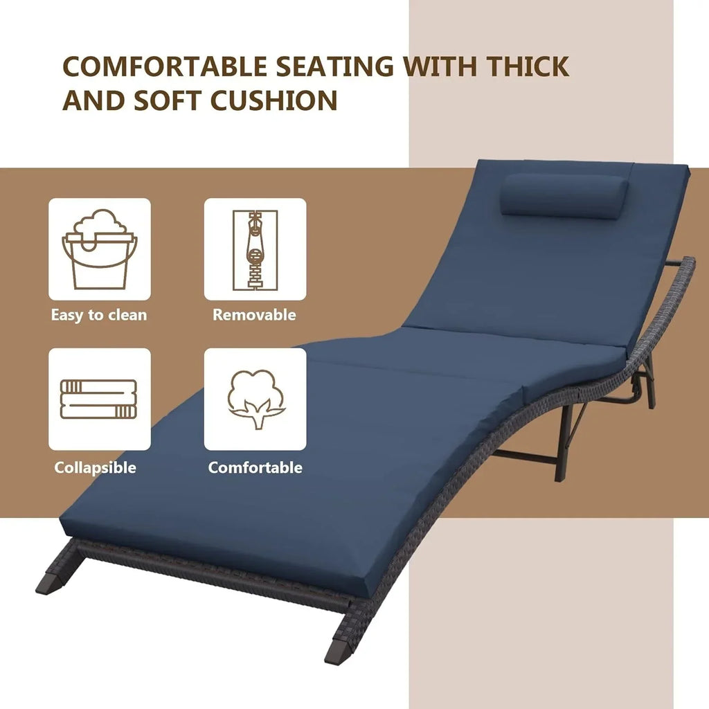 Kullavik 3-teiliges Outdoor-Lounge-Set mit Liegestühlen