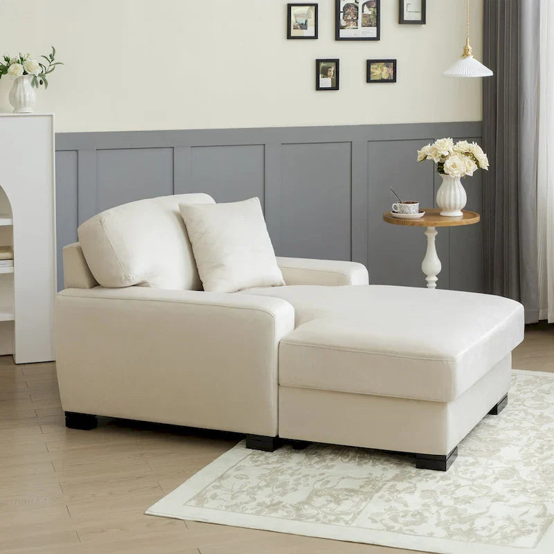 Canapé-lit chaise longue surdimensionné moderne du milieu du siècle avec coussin
