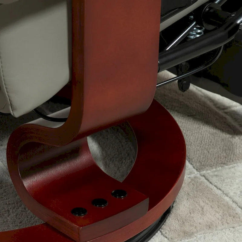 HomCom verstelbare handmatige relaxfauteuil van imitatieleer met draaivoet en comfortabele, ontspannende voetensteun