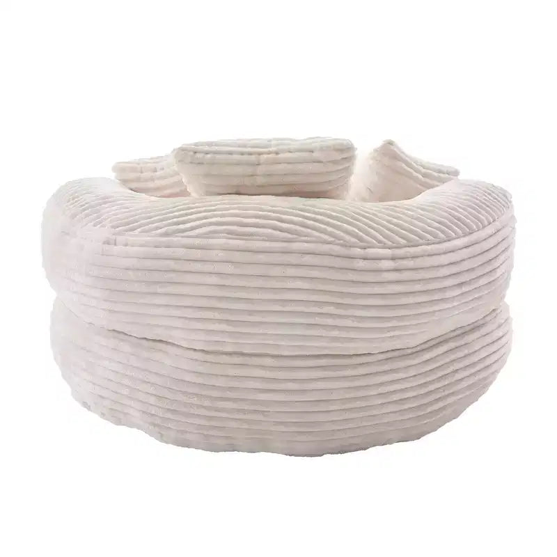 Sitzsacksofa für Erwachsene und Kinder, übergroßer Cord-Sitzsack mit 3 Kissen und Armlehnen für Wohnzimmer und Schlafzimmer