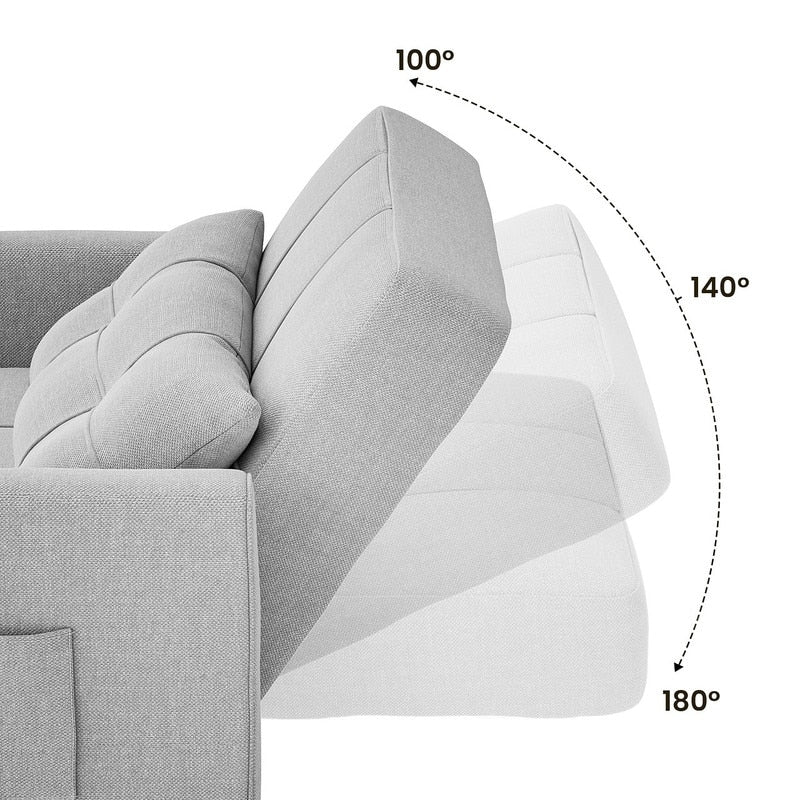 3-in-1-Schlafsofa mit verstellbarer Liegefläche, ausziehbares Sesselsofa, umwandelbares Klappbett fürs Wohnzimmer