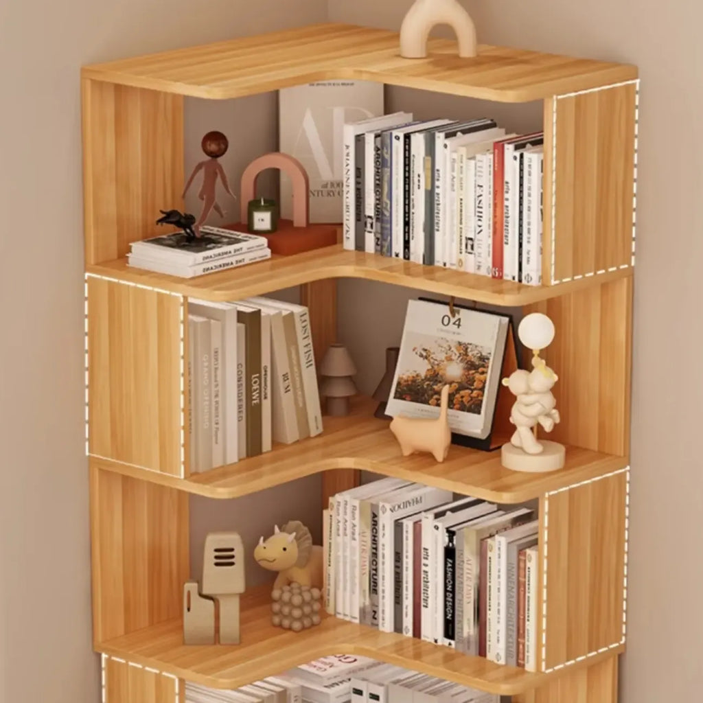 Eckbücherregal aus Holzwerkstoff mit 6 Regalböden