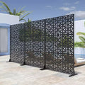 Schwarzer Sichtschutz aus verzinktem Stahl mit V-förmigem Dreiecksmuster | 183H x 120W x 4D cm