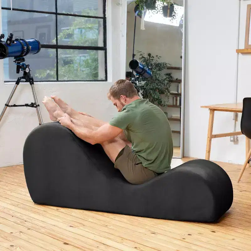 Avana elegante Chaiselongue für Yoga - Hergestellt in den USA - Ideal zum Dehnen, Entspannen, Trainieren und mehr, 60D x 18W x 26H Zoll, Hellgrau