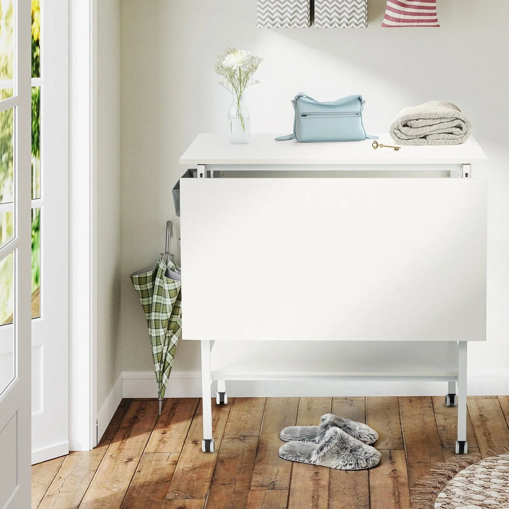 Table d’activités réglable en hauteur avec étagères de rangement, table de découpe pliante et mobile pour bureau à domicile, couture ou loisirs créatifs