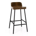 Costway Industrial Bar Stool 24.5 Saddle Seat Kitchen Dining Stool with Low Back