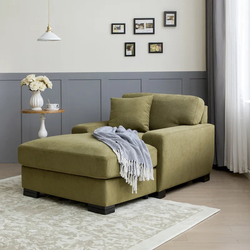 Canapé-lit chaise longue surdimensionné moderne du milieu du siècle avec coussin