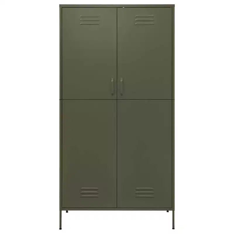 vidaXL Kleiderschrank Olivgrün 35.4x19.7x70.9 Stahl