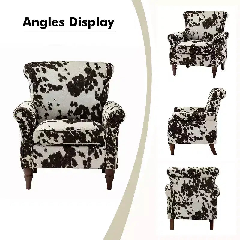 Set di 2 Poltrone Chesterfield Floreali con Profili Borchiati, Struttura in Legno, 76cm L x 80cm P x 82cm H, 9 Opzioni di Colore