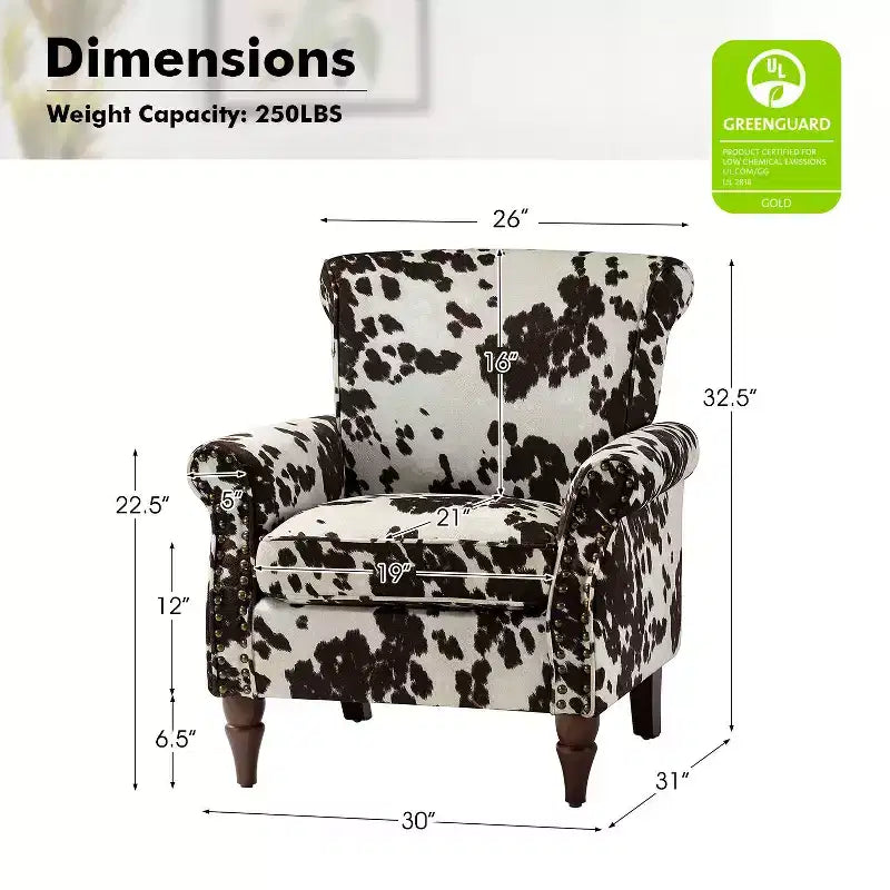 Set di 2 Poltrone Chesterfield Floreali con Profili Borchiati, Struttura in Legno, 76cm L x 80cm P x 82cm H, 9 Opzioni di Colore