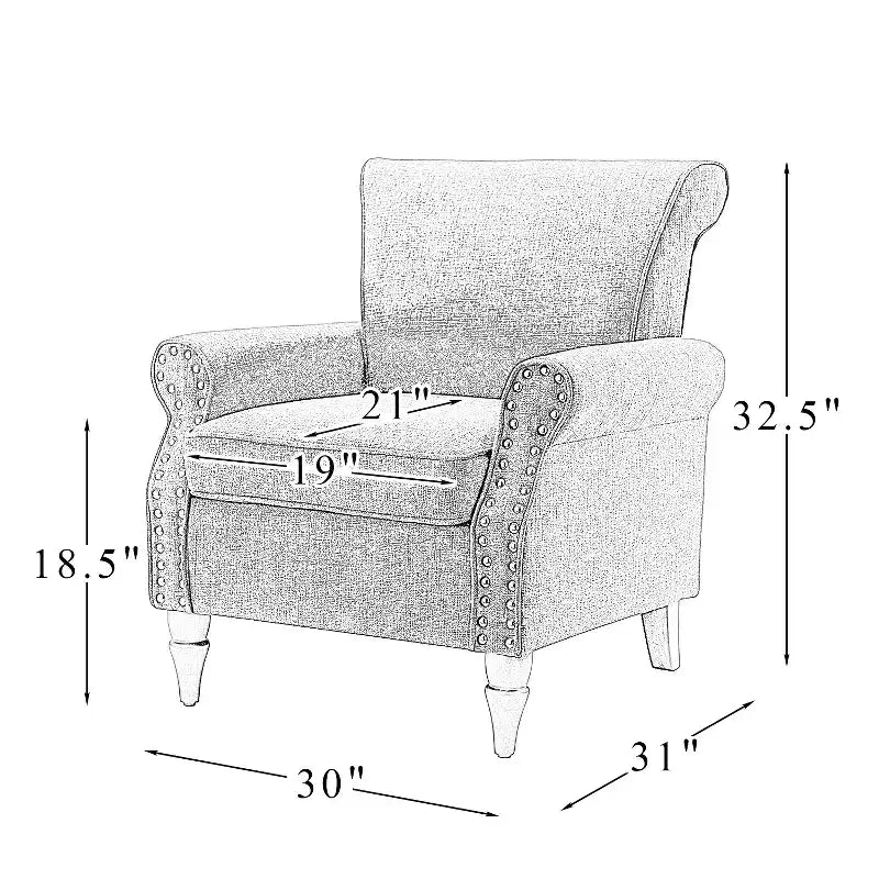 Set di 2 Poltrone Accent con Cuscini Rimovibili, 71 cm L x 79 cm P x 86 cm H, 6 Opzioni di Colore