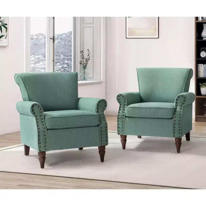 Set di 2 Poltrone Accent con Cuscini Rimovibili, 71 cm L x 79 cm P x 86 cm H, 6 Opzioni di Colore