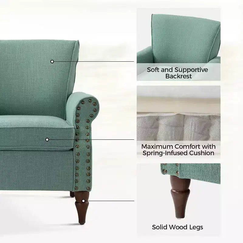 Set di 2 Poltrone Accent con Cuscini Rimovibili, 71 cm L x 79 cm P x 86 cm H, 6 Opzioni di Colore