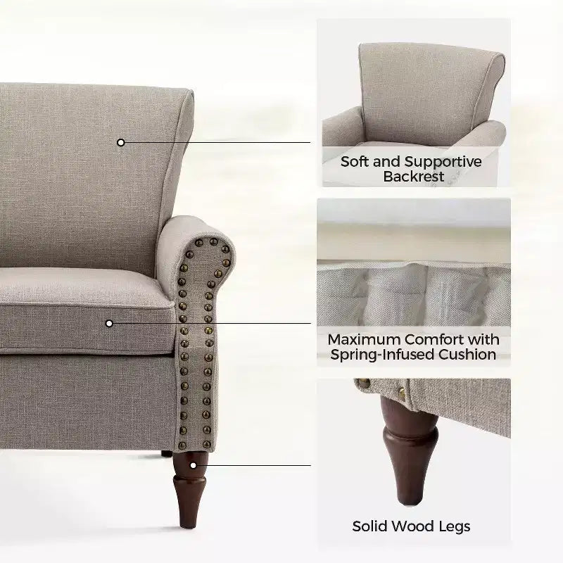 Set di 2 Poltrone Accent con Cuscini Rimovibili, 71 cm L x 79 cm P x 86 cm H, 6 Opzioni di Colore