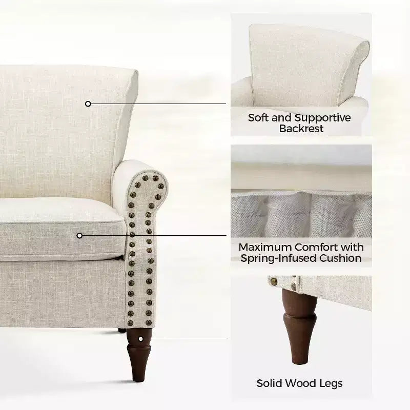Set di 2 Poltrone Accent con Cuscini Rimovibili, 71 cm L x 79 cm P x 86 cm H, 6 Opzioni di Colore