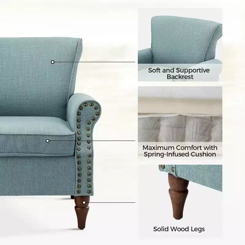 Set di 2 Poltrone Accent con Cuscini Rimovibili, 71 cm L x 79 cm P x 86 cm H, 6 Opzioni di Colore