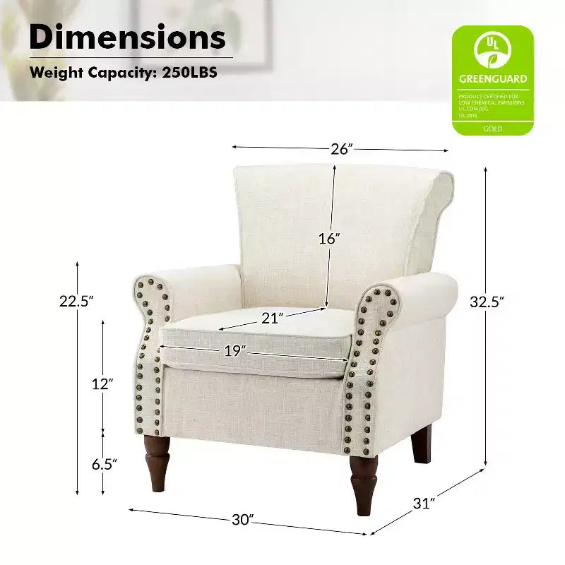 Set di 2 Poltrone Accent con Cuscini Rimovibili, 71 cm L x 79 cm P x 86 cm H, 6 Opzioni di Colore
