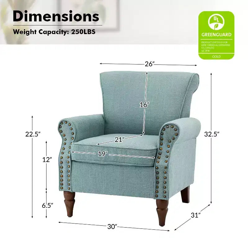 Set di 2 Poltrone Accent con Cuscini Rimovibili, 71 cm L x 79 cm P x 86 cm H, 6 Opzioni di Colore