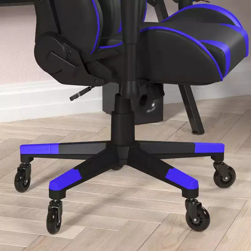 Sedia da gaming stile racing con schienale reclinabile e braccioli regolabili