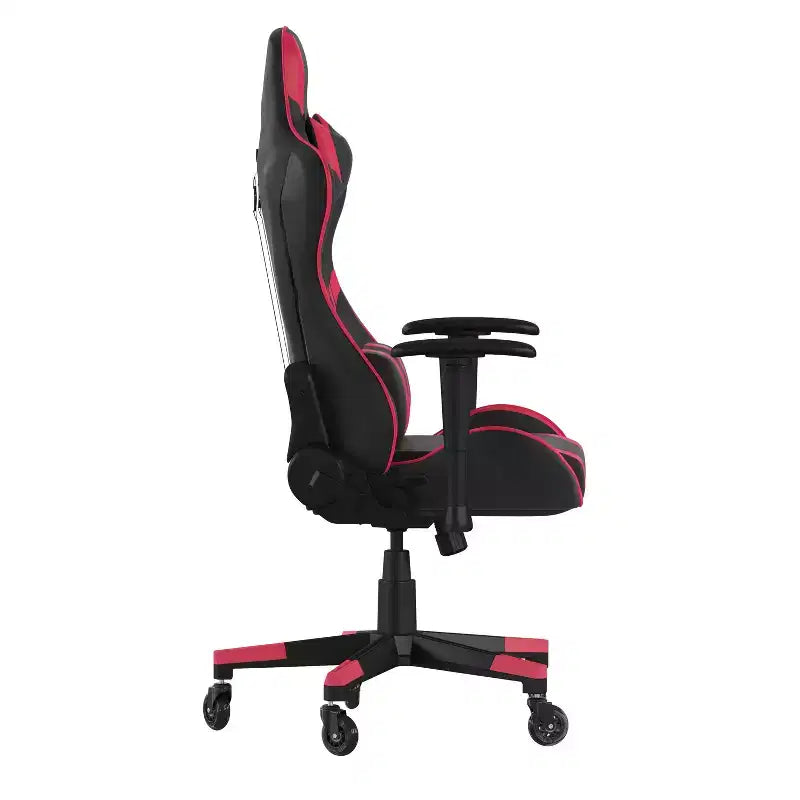 Sedia da gaming stile racing con schienale reclinabile e braccioli regolabili