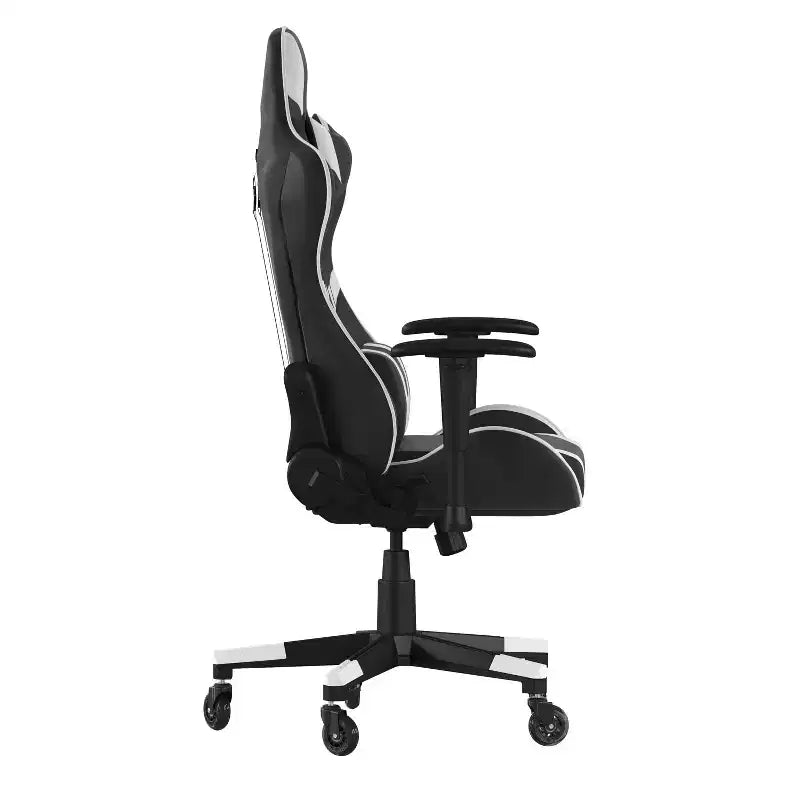 Sedia da gaming stile racing con schienale reclinabile e braccioli regolabili
