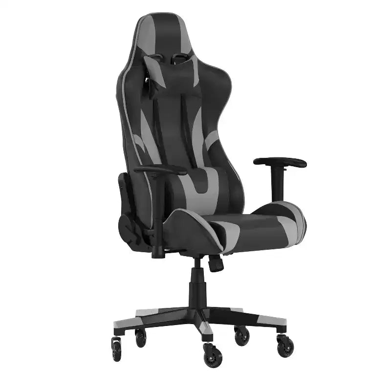 Sedia da gaming stile racing con schienale reclinabile e braccioli regolabili