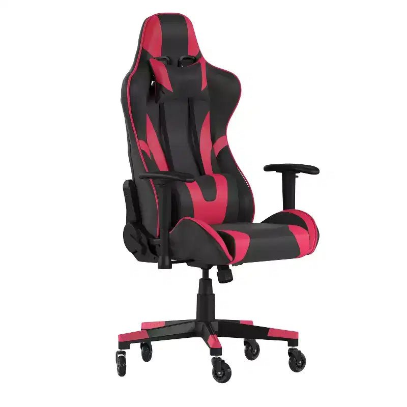 Sedia da gaming stile racing con schienale reclinabile e braccioli regolabili