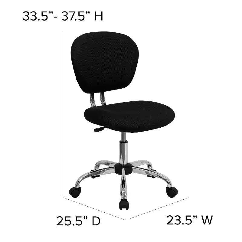 Sedia girevole Mid-Back in rete con base cromata