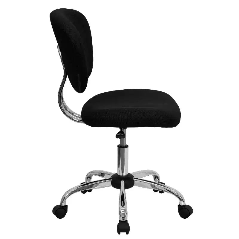 Sedia girevole Mid-Back in rete con base cromata
