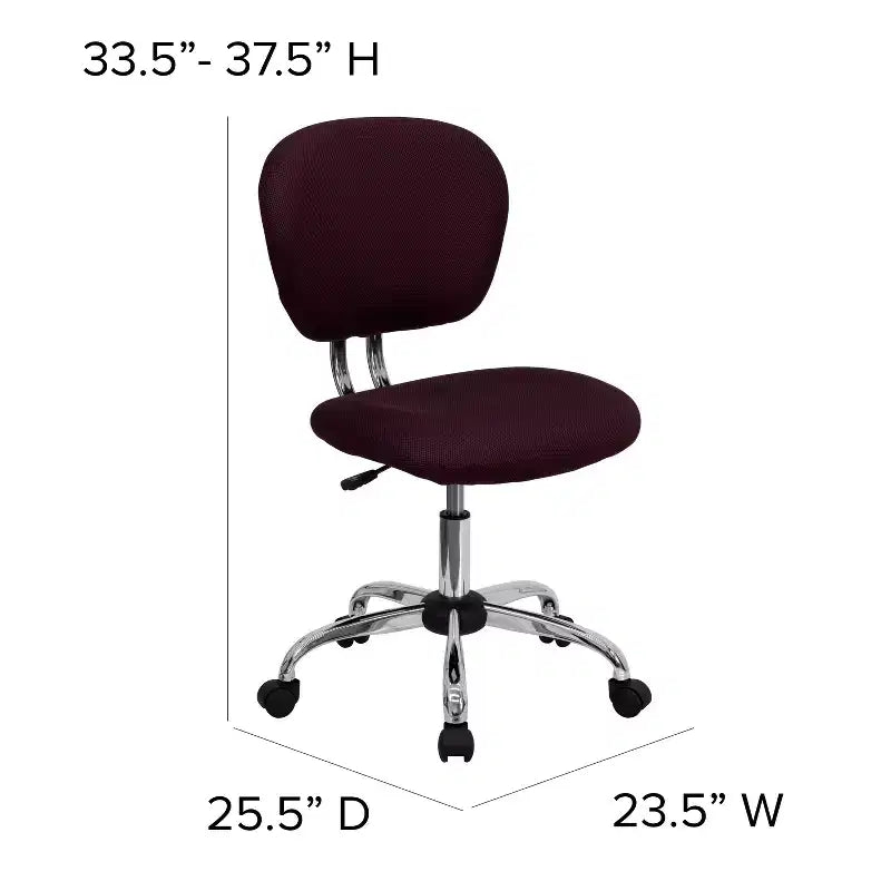 Sedia girevole Mid-Back in rete con base cromata