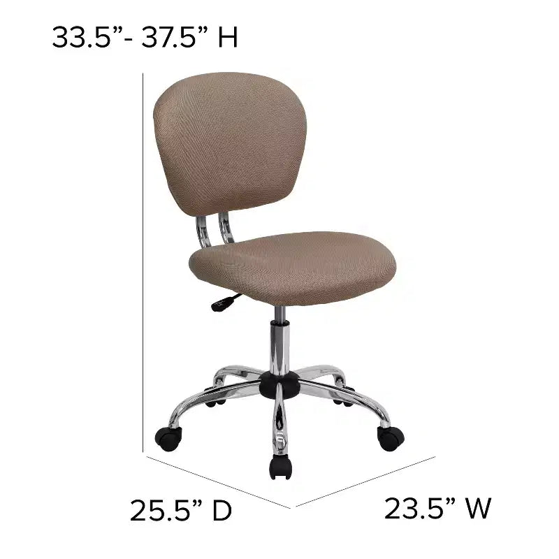 Sedia girevole Mid-Back in rete con base cromata
