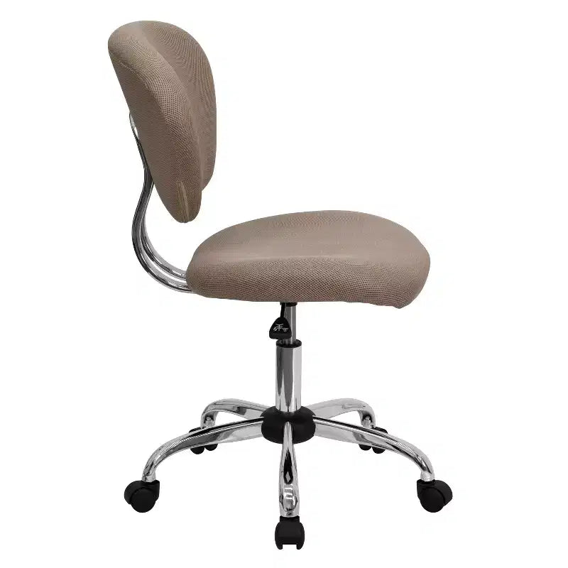 Sedia girevole Mid-Back in rete con base cromata