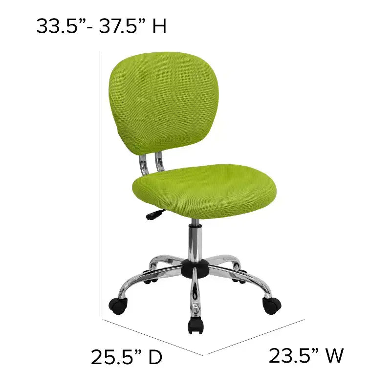 Sedia girevole Mid-Back in rete con base cromata