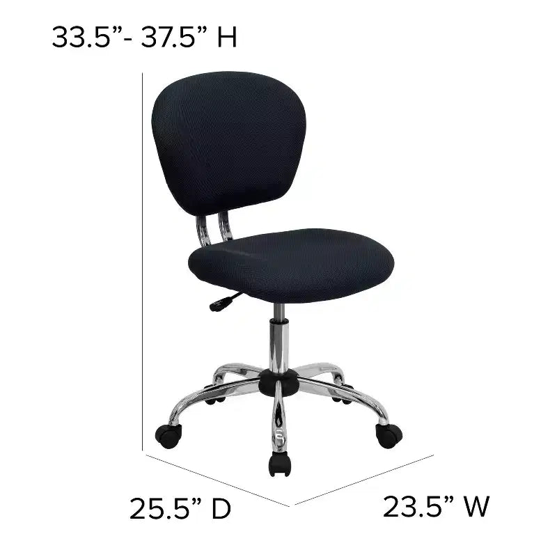 Sedia girevole Mid-Back in rete con base cromata