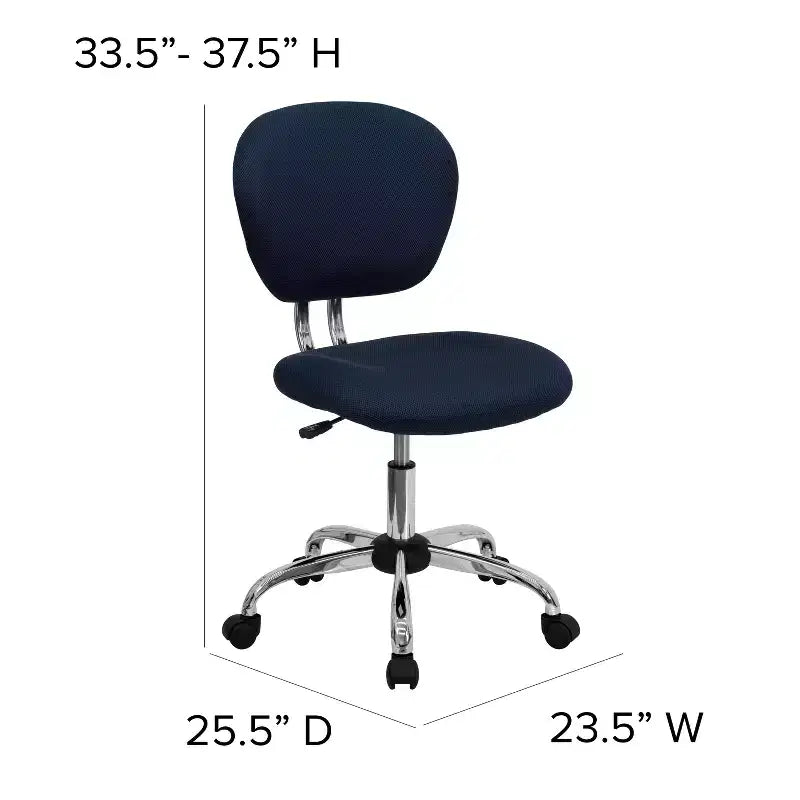 Sedia girevole Mid-Back in rete con base cromata