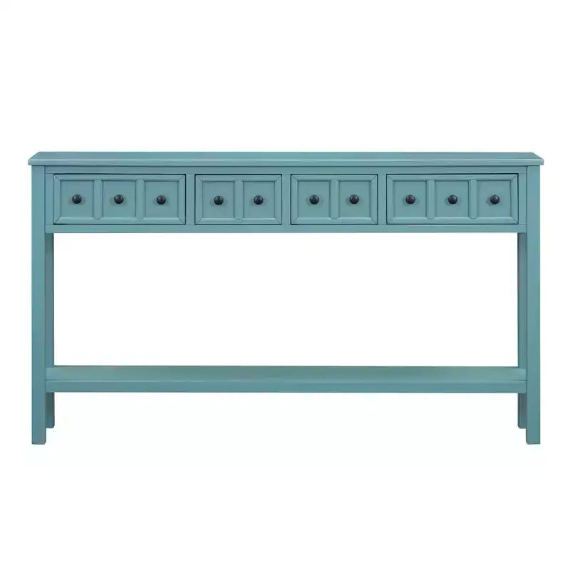 Consolle rustica da 152 cm con cassetti di diverse dimensioni e ripiano inferiore